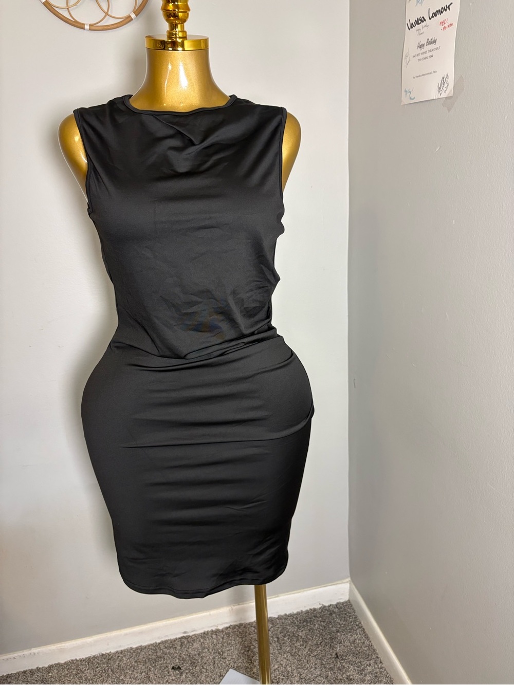 Classic Black Sleeveless Bodycon Dress